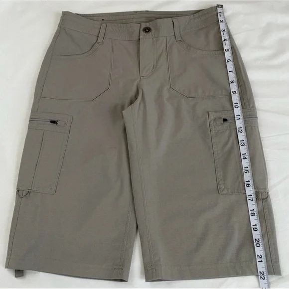 Kuhl Womens Horizn Shorts Size 6 Roll Hem Zip Pockets Hiking Outdoor Grey Khaki - Picture 6 of 14